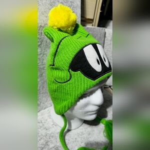 Marvin the Martian Beanie Hat Looney Tunes Earflap Knit